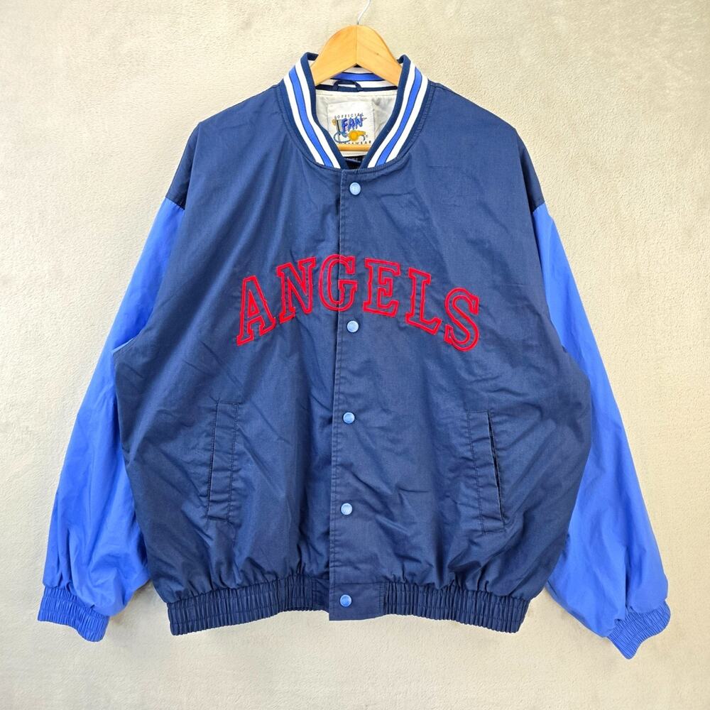 Vintage Anaheim Angels Windbreaker Jacket Mens Large Blue 90s Official Fan